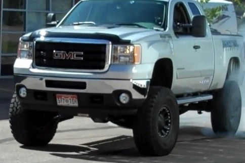Video: Watch This Hopped Up GMC 2500 Perform A Monster Burnout