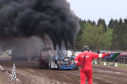 Video: One V8, Two V12s, Four Turbos = One Mean Tractor!
