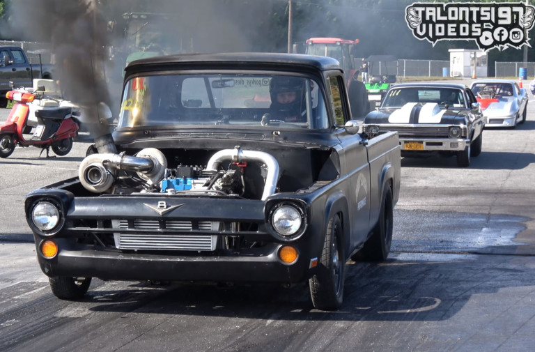 Making Bacon: 9-Second Cummins Swapped F100 Built By Porky's Diesel
