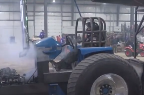 VIDEO: Midwest Winter Nationals' Scary Tractor Pulling Explosion